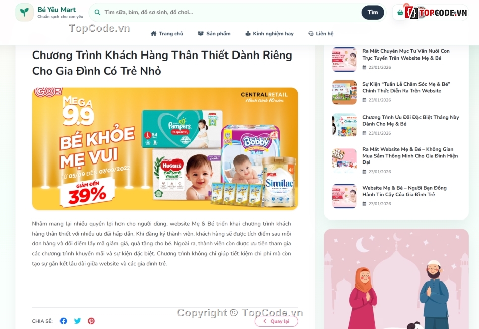 Website bán hàng,Web bán hàng,bán hàng,mẹ và bé